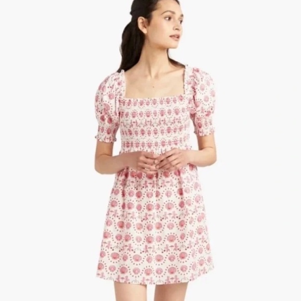 Hill House Athena nap dress in pink sea shell print